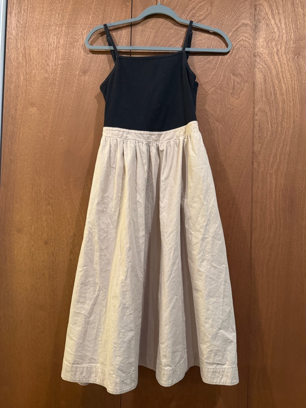 Anthropologie Black & Cream Spaghetti-Strap Dress